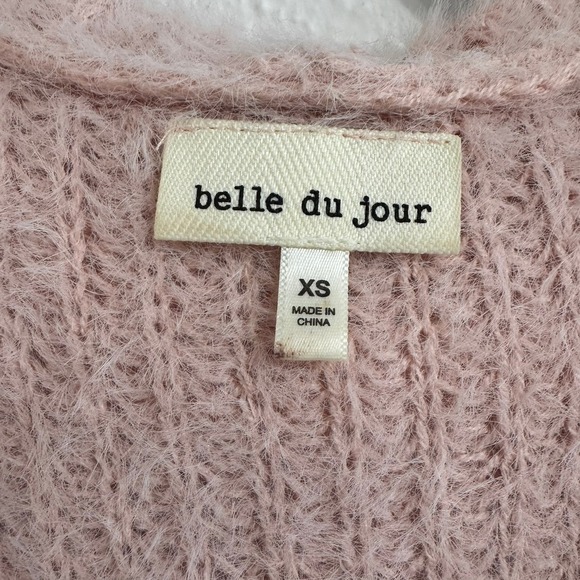 Bella Du Jour Woman's XS Pink Hooded Knitted Cardigan Pockets Cozy Soft - Picture 5 of 5